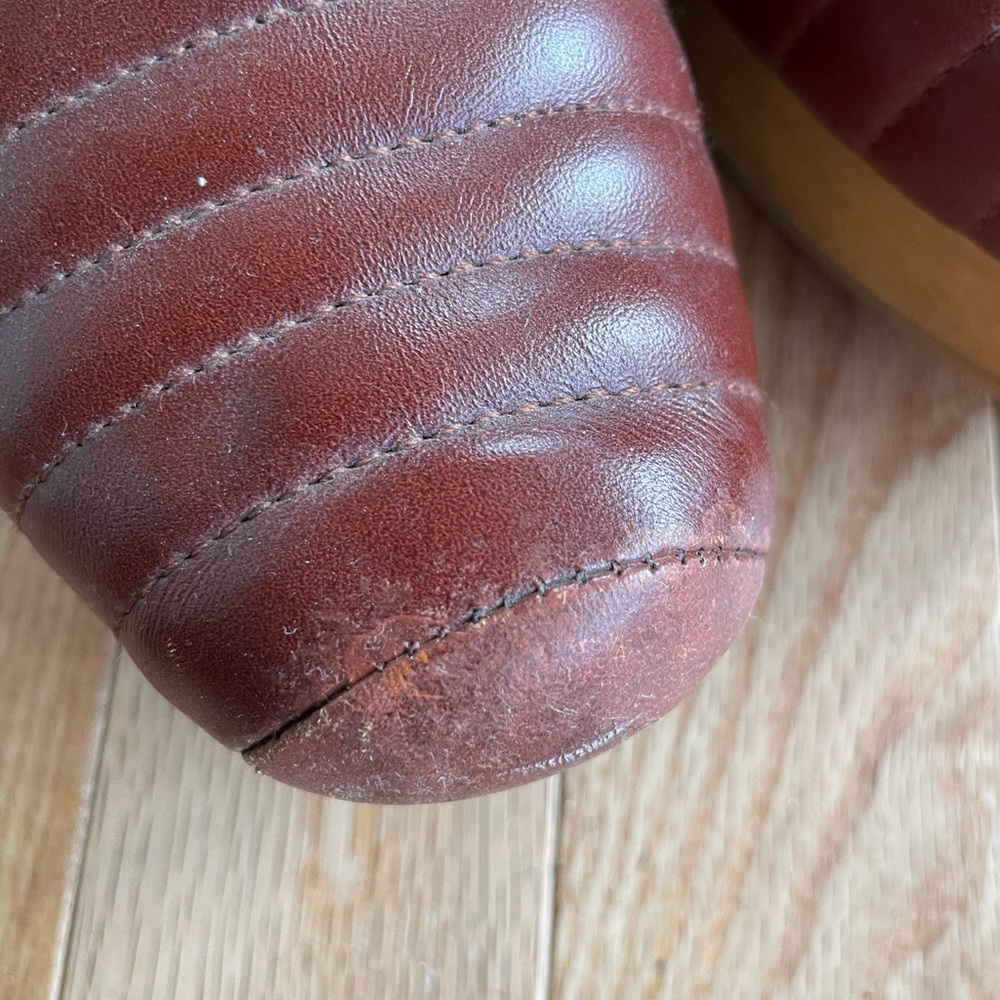 Beklina Brown Quilted Leather Clogs, size 11 - Picture 6 of 6